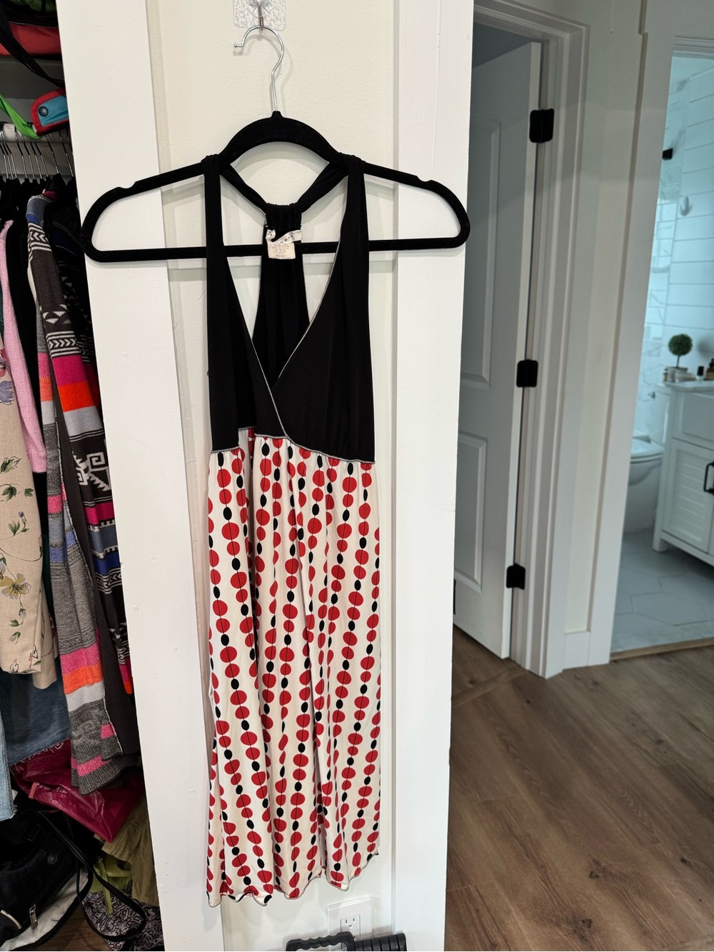 Max Studio Black Halter Dress with Contrast Trim - Picture 1 of 6